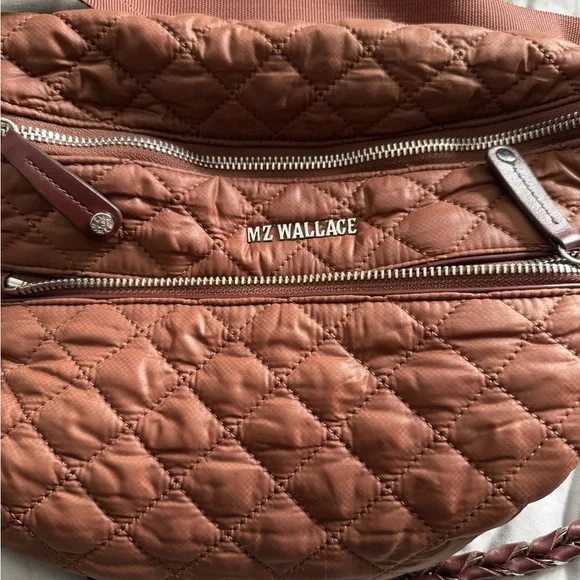 MZ Wallace Quilted Crossbody Bag in Brown - Picture 1 of 9